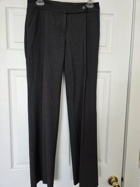 Calvin Klein Classic Fit Charcoal Straight Leg Dress Pants Flat Front Size 0